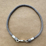 Round Antique Snake chain Bracelet in Sterling Silver 925