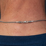Round Slim Chain Antique Snake Necklace in 925 Silver