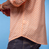 White Lotus Mens' Organic Cotton Shirt in Peach