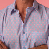 Bindi Indi Mens' Organic Cotton Shirt in Blue and Pink