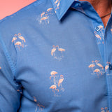 Go Go Birds Mens' Organic Cotton Shirt in Blue