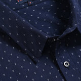 Dish Dash Dot Mens' Cotton Shirt in Navy