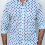 Hungry Eyes Mens' Cotton Shirt in Light Blue
