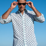 Hungry Eyes Mens' Cotton Shirt in Light Blue