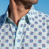 Hungry Eyes Mens' Cotton Shirt in Light Blue