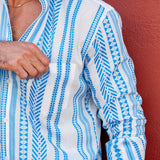 Ionian Blue Mens' Cotton Shirt in Blue