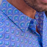 Mens Winging It Organic Cotton Shirt in Blue