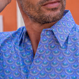 Mens Winging It Organic Cotton Shirt in Blue