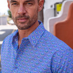 Mens Winging It Organic Cotton Shirt in Blue