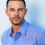 Mens Winging It Organic Cotton Shirt in Blue