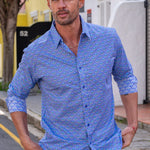 Winging It Mens' Organic Cotton Shirt in Blue