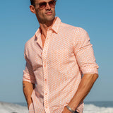 White Lotus Mens' Organic Cotton Shirt in Peach