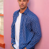 Desert Frequency Mens' Organic Cotton Shirt in Navy