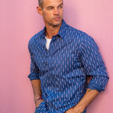 Desert Frequency Mens' Organic Cotton Shirt in Navy