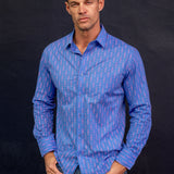 Desert Frequency Mens' Organic Cotton Shirt in Blue