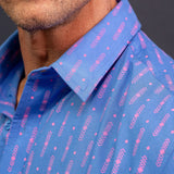 Desert Frequency Mens' Organic Cotton Shirt in Blue