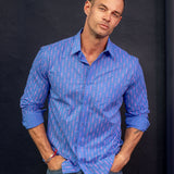 Desert Frequency Mens' Organic Cotton Shirt in Blue