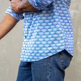Winging It Mens' Organic Cotton Shirt in Blue Lagoon
