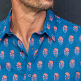 Raja Fan Mens' Organic Cotton Shirt in Navy