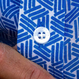 Walk the lines Mens' organic cotton  Shirt in Blue