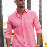 Bright Lights Mens' Organic Shirt Neon Coral