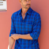 Manali Mens' Check Shirt in Blue