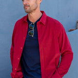 Corduroy Mens' Organic Cotton Shirt in Red