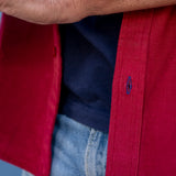 Corduroy Mens' Organic Cotton Shirt in Red