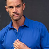 Plain Poplin Mens' Organic Cotton Shirt in Cobalt