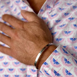Hammered Slim cuff in Sterling Silver 925