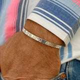 Hammered Slim cuff in Sterling Silver 925