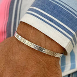 Hammered Slim cuff in Sterling Silver 925