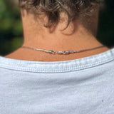 Round Slim Chain Antique Snake Necklace in 925 Silver