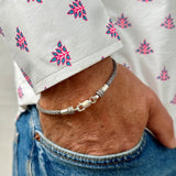 Round Antique Snake chain Bracelet in Sterling Silver 925