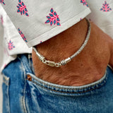 Round Antique Snake chain Bracelet in Sterling Silver 925