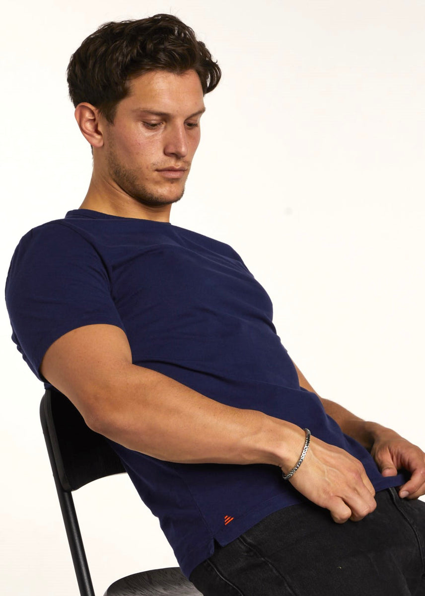Navy Blue Cotton T-Shirt – Frangipani