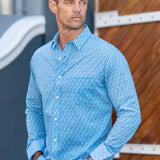 Walk the lines Mens' organic cotton  Shirt in Blue