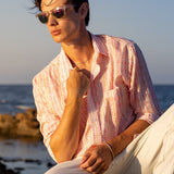 Jaipur Jive Mens' Organic Shirt in White and Coral