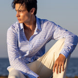 Palm Grove Mens' Organic Shirt in Light Blue