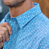 Walk the lines Mens' organic cotton  Shirt in Blue
