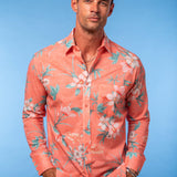 Shangri La Mens' Organic Cotton Shirt in Coral