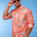 Shangri La Mens' Organic Cotton Shirt in Coral