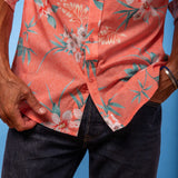Shangri La Mens' Organic Cotton Shirt in Coral