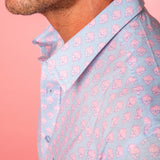 Bindi Indi Mens' Organic Cotton Shirt in Blue and Pink