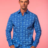 Monkey See, Monkey Do Men's Organic Cotton Shirt in Blue