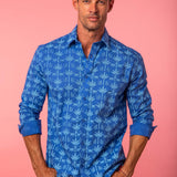 Monkey See, Monkey Do Men's Organic Cotton Shirt in Blue