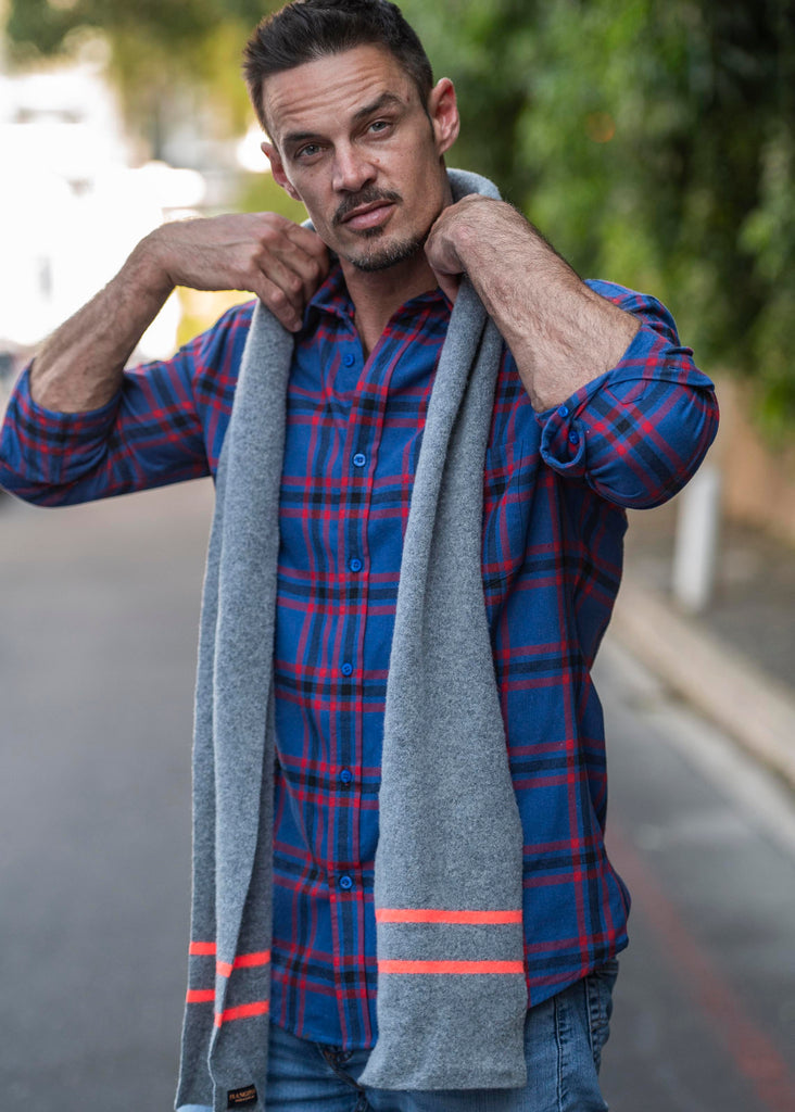 Light Grey & Neon Orange Scarf - 30% OFF