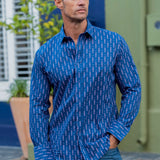 Desert Frequency Mens' Organic Cotton Shirt in Navy