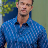 Desert Frequency Mens' Organic Cotton Shirt in Navy