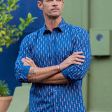 Desert Frequency Mens' Organic Cotton Shirt in Navy